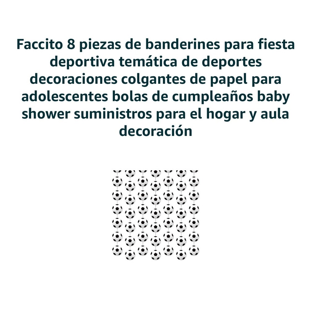 Faccito 8 Piece Soccer Ball Banner Sports Theme Party Hanging Paper Decoration